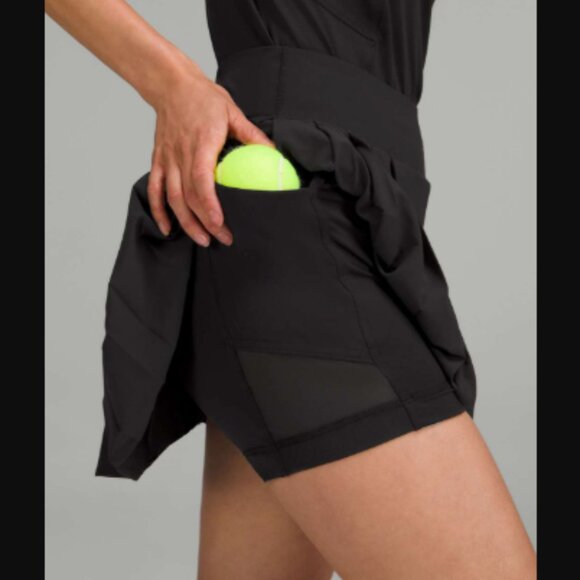 Lululemon Athletica Side-Pleat High-Rise Tennis Skirt Skort Black Retail $88.00 - Picture 6 of 14